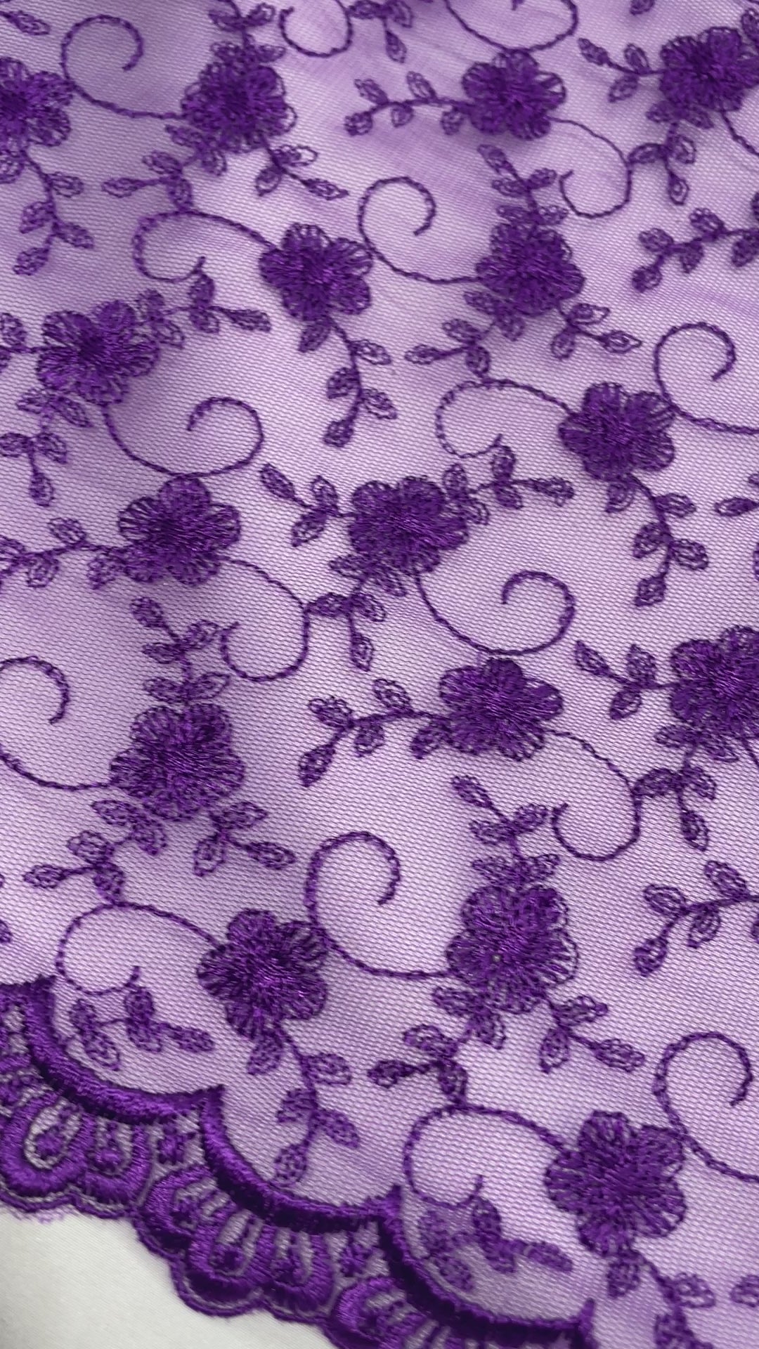 Lace Fabric Embroidered on 100% Polyester Net Mesh | Lace USA