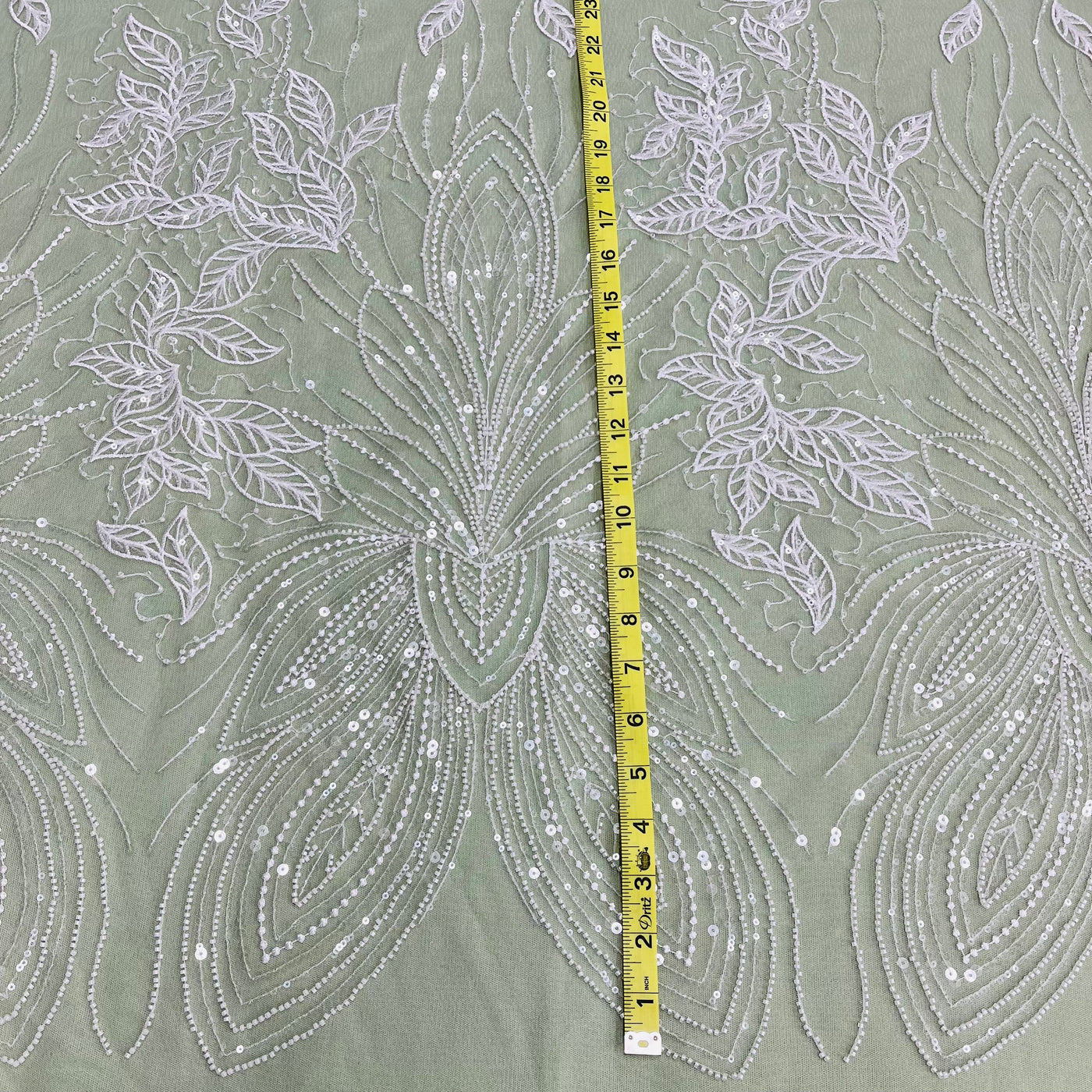 Beaded Lace Fabric Embroidered on 100% Polyester Net Mesh | Lace USA - GD-2918