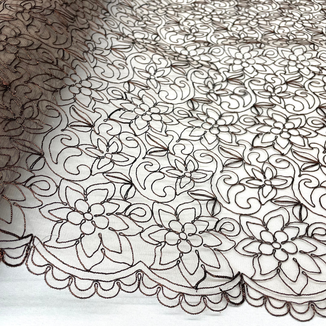 Corded Bridal Lace Fabric Embroidered on 100% Polyester Net Mesh | Lace USA