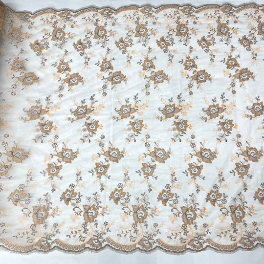 Lace Fabric Embroidered on 100% Polyester Net Mesh | Lace USA - 42092W