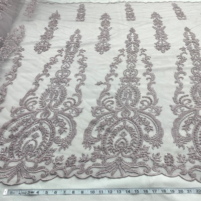 Beaded Lace Fabric Embroidered on 100% Polyester Net Mesh | Lace USA