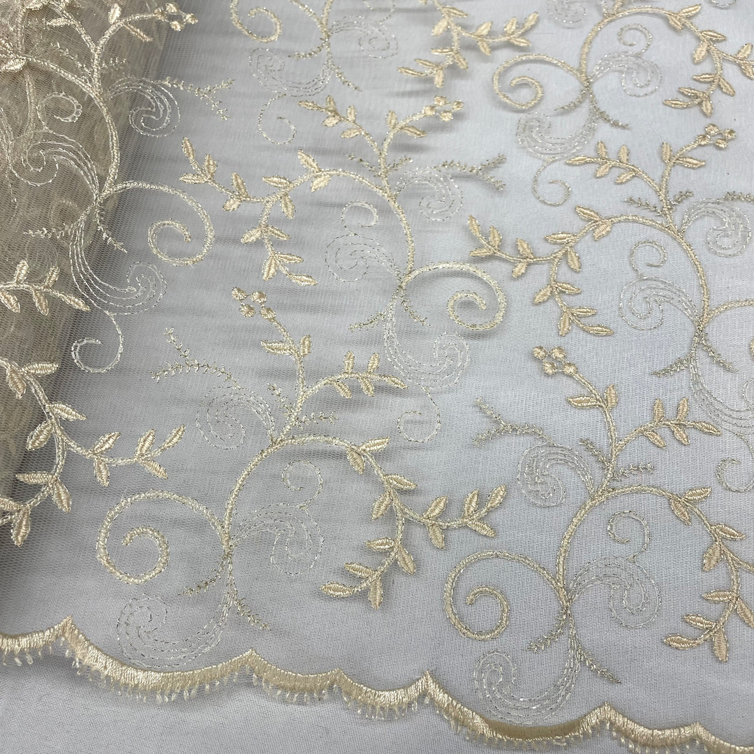 Lace Fabric Embroidered on 100% Polyester Net Mesh | Lace USA