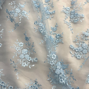 Lace Fabric Embroidered on 100% Polyester Net Mesh | Lace USA