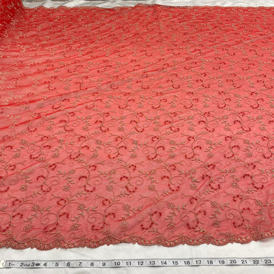 Beaded Lace Fabric Embroidered on 100% Polyester Net Mesh | Lace USA