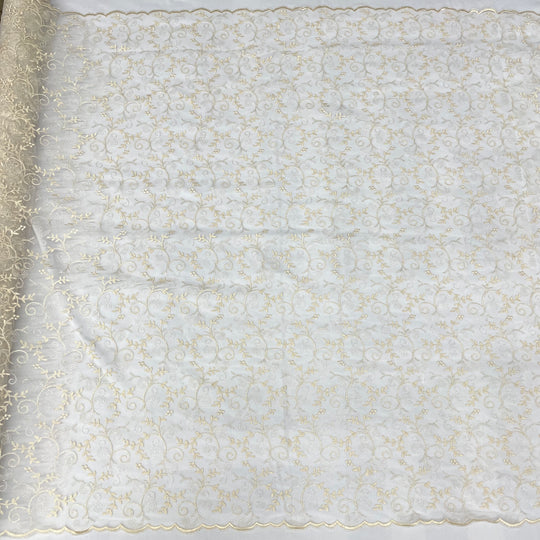 Lace Fabric Embroidered on 100% Polyester Net Mesh | Lace USA