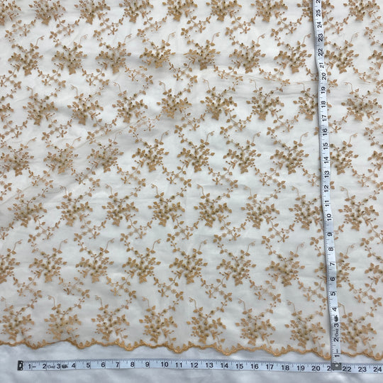 Beaded Lace Fabric Embroidered on 100% Polyester Net Mesh | Lace USA