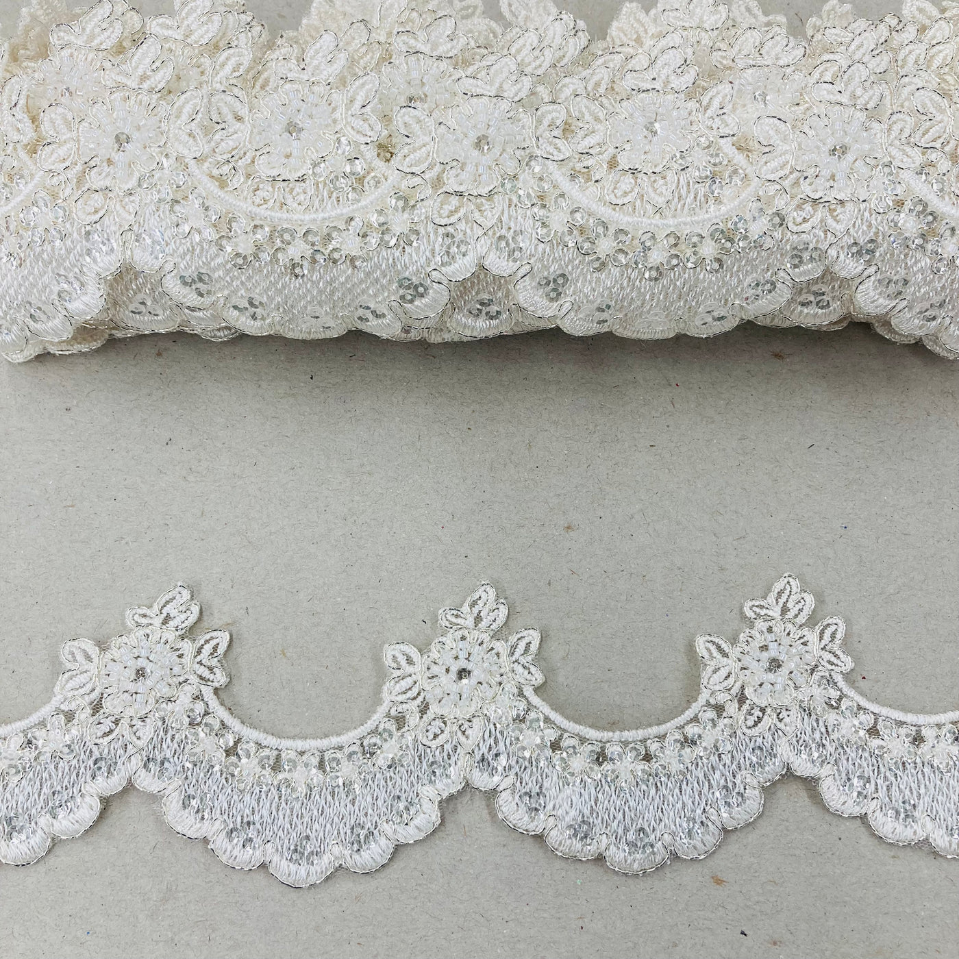 Corded, Beaded & Embroidered Trimming. Lace USA