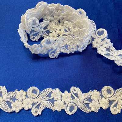 Beaded, Corded & Embroidered Trimming. Lace Usa