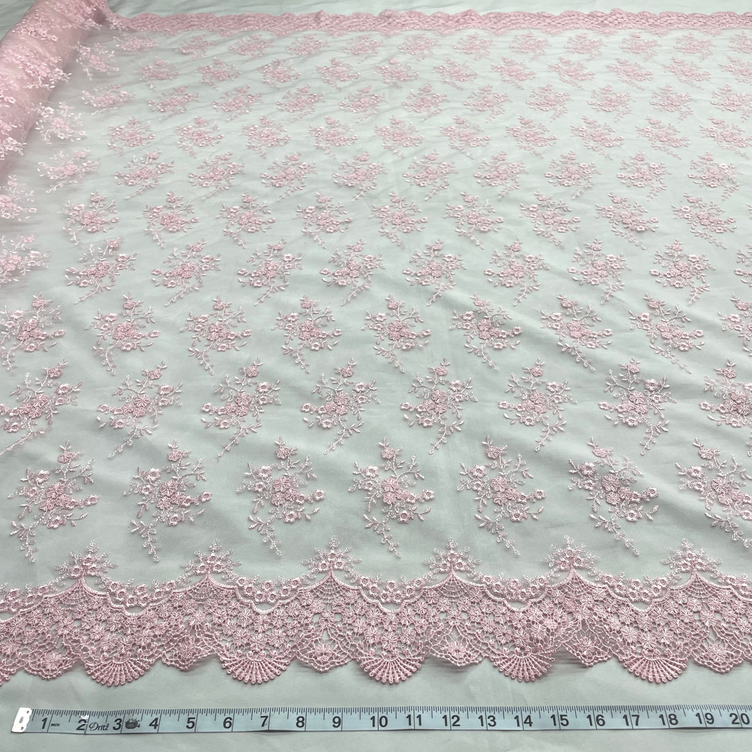 Lace Fabric Embroidered on 100% Polyester Net Mesh | Lace USA