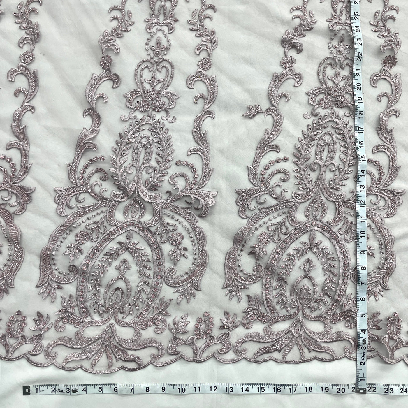 Beaded Lace Fabric Embroidered on 100% Polyester Net Mesh | Lace USA