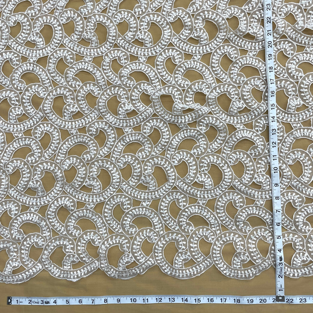 Beaded Lace Fabric Embroidered on 100% Polyester Organza | Lace USA