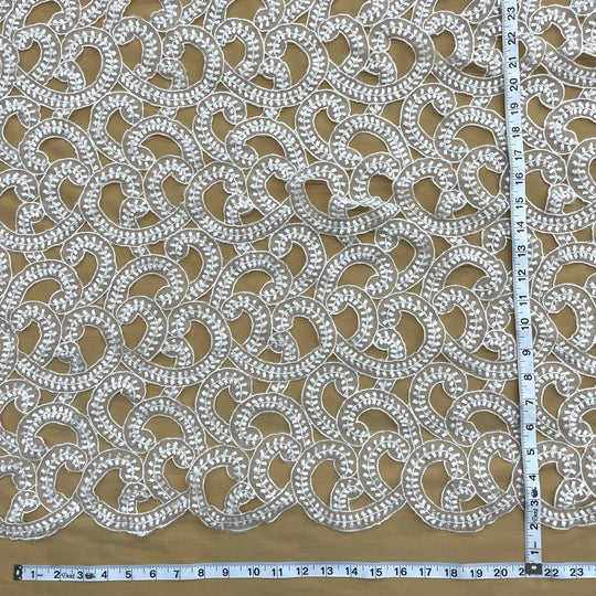 Beaded Lace Fabric Embroidered on 100% Polyester Organza | Lace USA