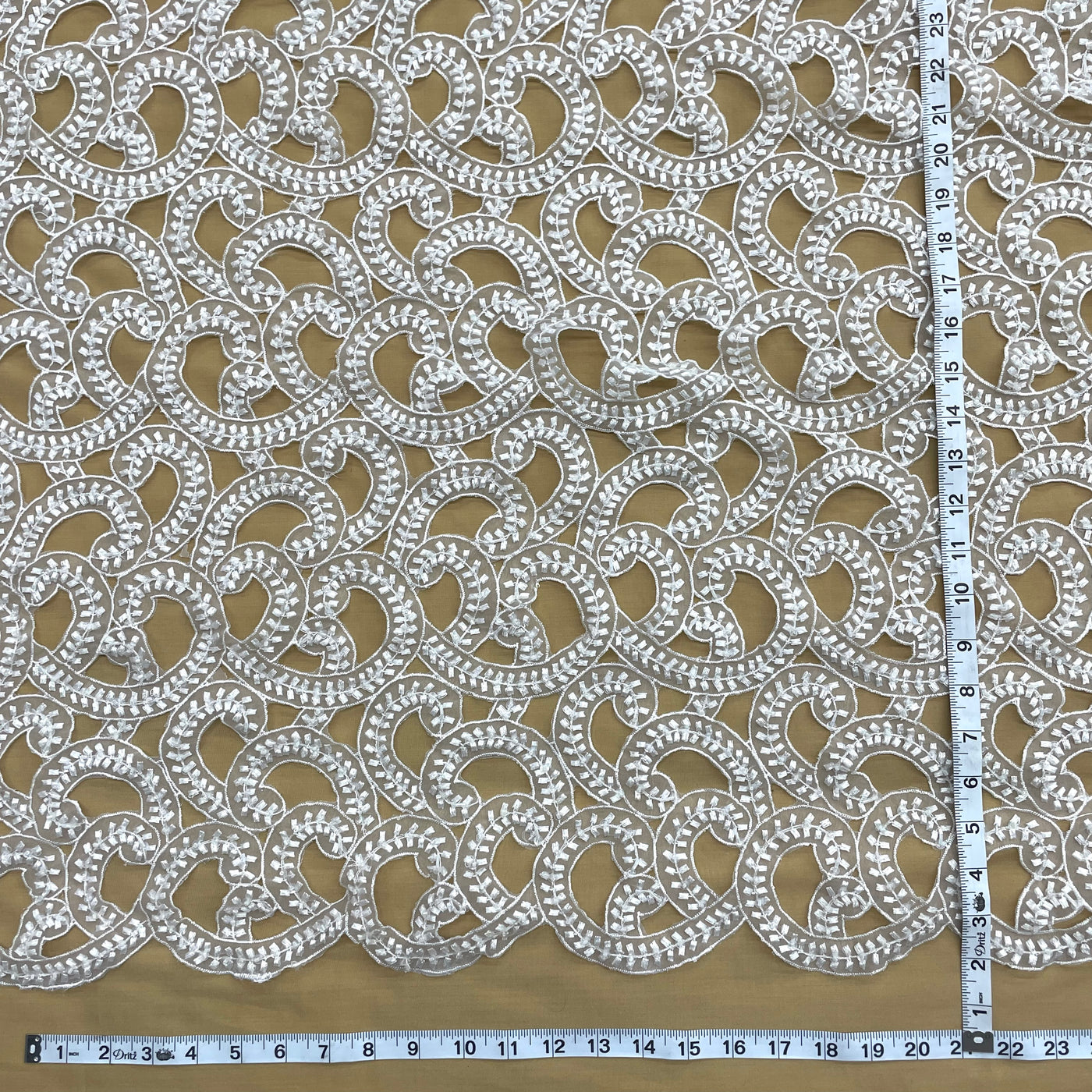 Beaded Lace Fabric Embroidered on 100% Polyester Organza | Lace USA