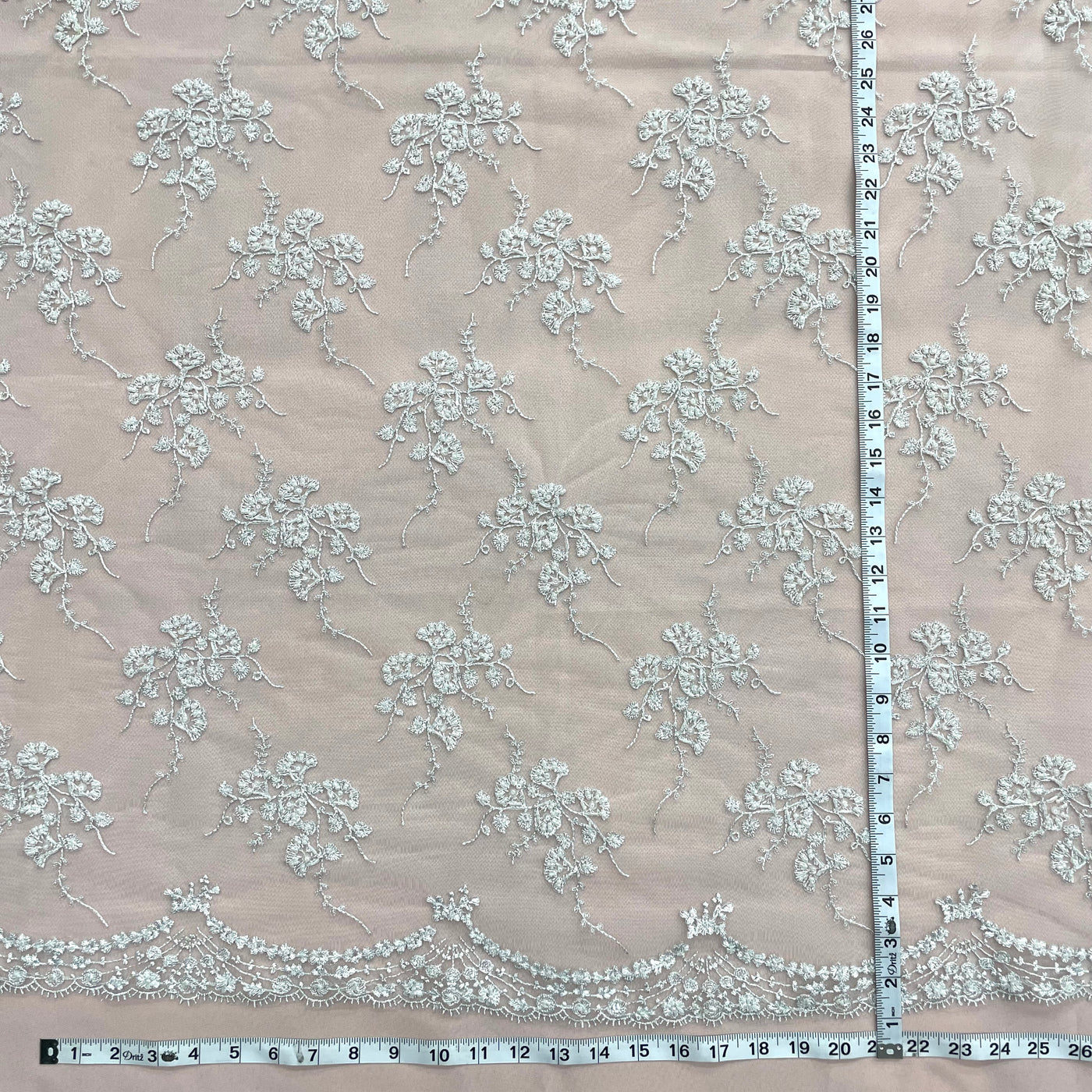 Beaded & Sequined Lace Fabric Embroidered on 100% Polyester Net Mesh | Lace USA