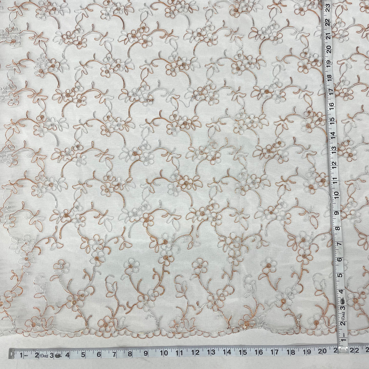 Corded Bridal Lace Fabric Embroidered on 100% Polyester Net Mesh | Lace USA