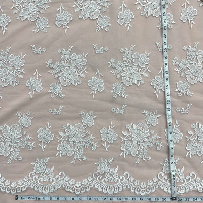 Beaded Lace Fabric Embroidered on 100% Polyester Net Mesh | Lace USA